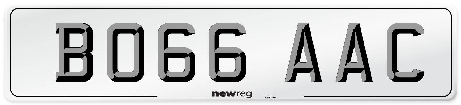 BO66 AAC Number Plate from New Reg